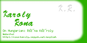 karoly rona business card